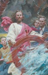 Jesus Pilots Boat in Storm Church Bulletin 9987(pkg of 100)
